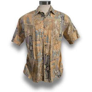 Tori Richard Men's Large Botanical Print Short Sleeve Hawaiian Aloha Shirt